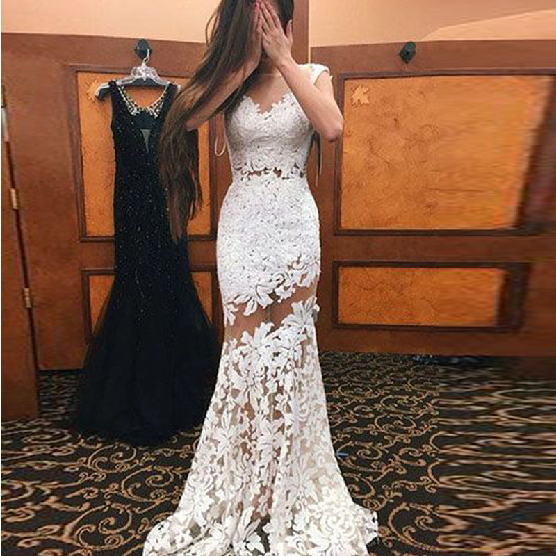Formal Dresses & Gowns Sexy Lace Cutout Sleeveless Formal Dress