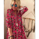 Skull Dress Skull Print Long Sleeve Big Hem Dress