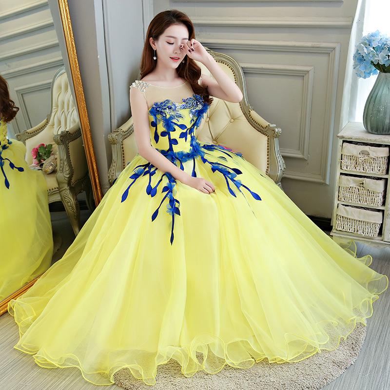 Women's Evening Dress Ball Gown Princess Quinceanera Wedding Dresses Fashion Wedding Party Dress Solo Performance Tulle Tutu Dress