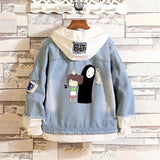 Comic Denim Jacket Men's and Women's Casual Loose Denim Jacket Top