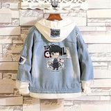 Comic Denim Jacket Men's and Women's Denim Hoodie Coat
