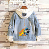 Comic Denim Jacket Men and Women Spring and Autumn Denim Coat Top