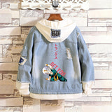 Comic Denim Jacket Men and Women Spring and Autumn Denim Coat Top