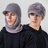 Men Winter Hats Hat for Men Winter Fleece Thickened Knitted Hat Outdoor