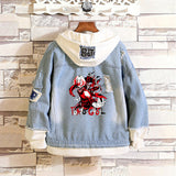 Comic Denim Jacket Men's and Women's Denim Hoodie Coat