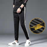 Men Pants Fleece-Lined Long Pants Men's Casual Pants Autumn and Winter Sports
