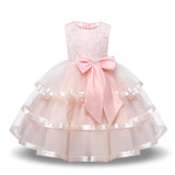 Toddler Girls Sequin Gown Dress Autumn Girls' Jumpsuit Big Bow Children's Dress Princess Dress