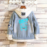 Comic Denim Jacket Men's and Women's Denim Hoodie Coat