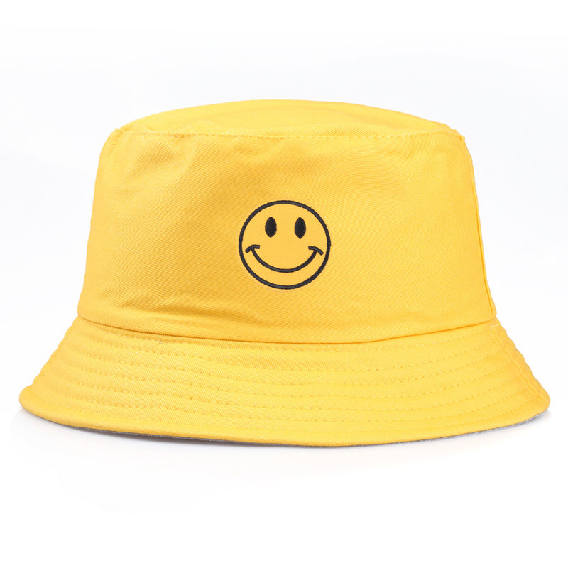 Smiley Face Cap Embroidered Fisherman Hat