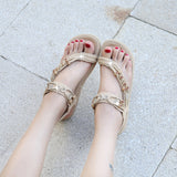 Flat Dress Sandals Vintage Round Toe Flat Bottom Sandals