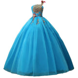 Women's Evening Dress Ball Gown Princess Quinceanera Wedding Dresses One Shoulder Evening Dress Stage Costume