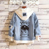 Comic Denim Jacket Men's and Women's Denim Hoodie Coat