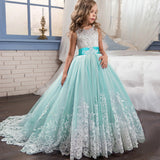 First Communion Dress Vestidos De Primera Comunion Lace Ball Gown Girl Party Princess Pageant Gown Lace Embroidery Princess Dress