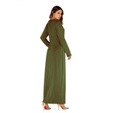 Muslim Women Stylish Kashibo Abaya Muslim Ladies Long Gown Islamic Clothing Jilbab Jalabiya Solid Color Long Sleeve Dress for Women