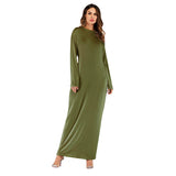 Muslim Women Stylish Kashibo Abaya Muslim Ladies Long Gown Islamic Clothing Jilbab Jalabiya Solid Color Long Sleeve Dress for Women