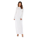Muslim Women Stylish Kashibo Abaya Muslim Ladies Long Gown Islamic Clothing Jilbab Jalabiya Solid Color Long Sleeve Dress for Women