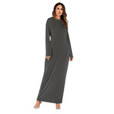 Muslim Women Stylish Kashibo Abaya Muslim Ladies Long Gown Islamic Clothing Jilbab Jalabiya Solid Color Long Sleeve Dress for Women