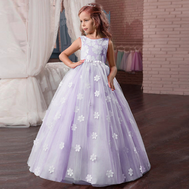 First Communion Dress vestidos de primera comunion Lace Ball Gown Girl Party Princess Pageant Gown