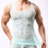Men Rave T Shirt Men's Vest Breathable Lace