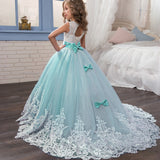 First Communion Dress Vestidos De Primera Comunion Lace Ball Gown Girl Party Princess Pageant Gown Lace Embroidery Princess Dress