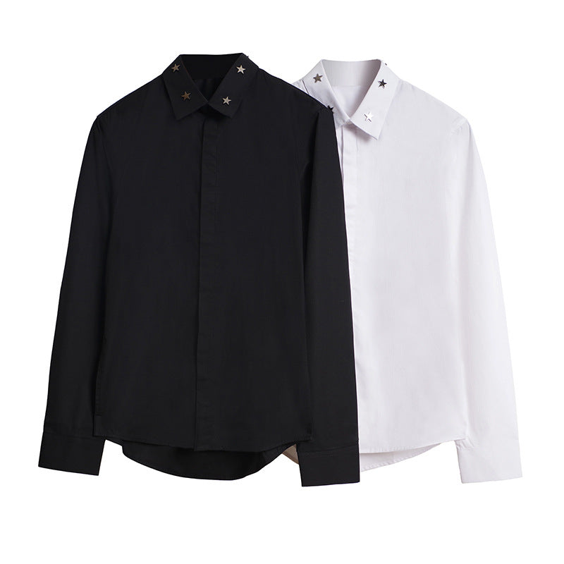 GVC Shirt Metal XINGX Decorative Fashion Cool Long Sleeve Shirt Men