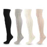 Winter Thick Knit Thigh High Socks Long Stockings Boot Autumn and Winter Warm Bunching Socks Knitted Jacquard Stockings
