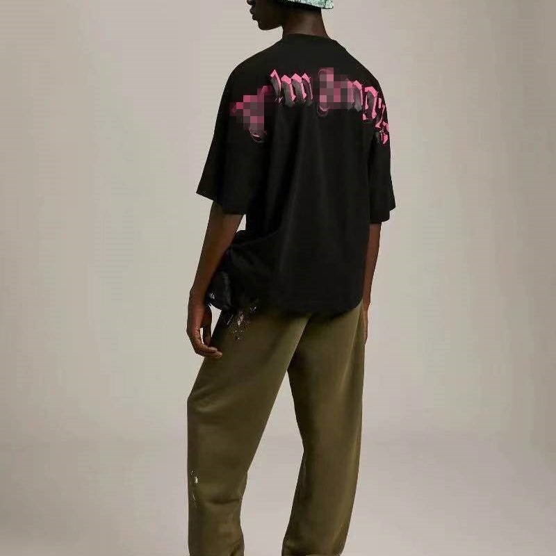 Palm Angels Sweatshirts Printed Men's and Women's Loose Short-Sleeved T-shirt