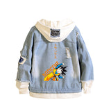 Comic Denim Jacket Men and Women Spring and Autumn Denim Coat Top