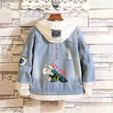 Comic Denim Jacket Men and Women Spring and Autumn Denim Coat Top