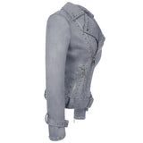 Leather Biker Coat Gothic Leather Jacket Women Pu Jackets Fashion Long Sleeve Motorcycle Jacket