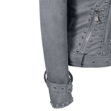 Leather Biker Coat Gothic Leather Jacket Women Pu Jackets Fashion Long Sleeve Motorcycle Jacket