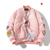 NASA Varsity Jacket Casual Baseball Uniform Men's Jacket Pink Jacket