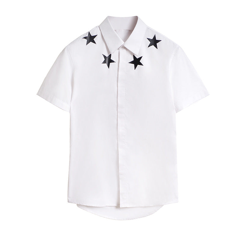 GVC Shirt XINGX Pattern Short Sleeve ShirtCotton Men
