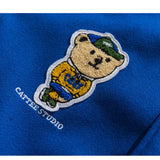 Baby Blue Varsity Jacket Spring Baseball Uniform Stitching Loose Lapel Jacket for Men