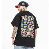 Oversized 90S T Shirt Spring and Summer Back Graffiti Pattern Casual Loose Short Sleeves T-shirt