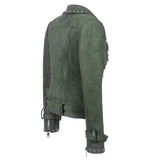 Leather Biker Coat Golden Leather Jacket Women Pu Jackets Rivet Punk Jacket
