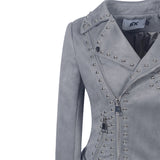 Leather Biker Coat Gothic Leather Jacket Women Pu Jackets Fashion Long Sleeve Motorcycle Jacket
