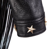 Leather Biker Coat God Leather Jacket Women Pu Jackets Tassel Coat Short Lapel Zipper Motorcycle Clothing