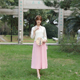 Chinese Traditional Dress Fresh and Elegant Daily Cheongsam Waist-High Ruqun Flower Embroidery