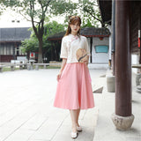 Chinese Traditional Dress Jacket and Dress Ancient Costume Fresh and Elegant Daily Suit
