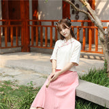 Chinese Traditional Dress Jacket and Dress Ancient Costume Fresh and Elegant Daily Suit
