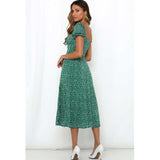Milkmaid Vintage Dress Summer Printed Short Sleeve Midi Summer Dresses