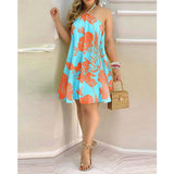 Nina Parker Graffiti Dress off-Shoulder Halter Lace-up Loose Dress