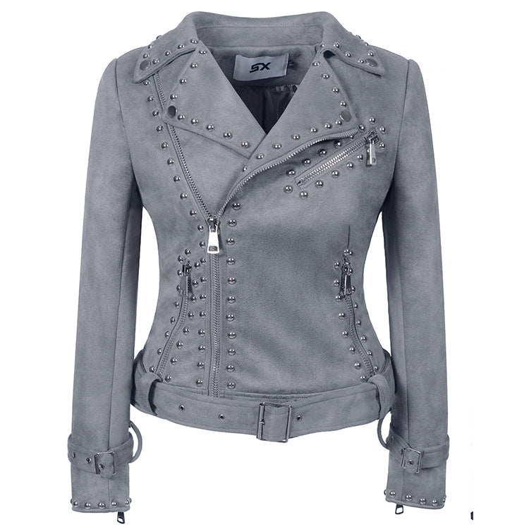 Leather Biker Coat Gothic Leather Jacket Women Pu Jackets Fashion Long Sleeve Motorcycle Jacket