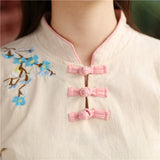 Chinese Traditional Dress Fresh and Elegant Daily Cheongsam Waist-High Ruqun Flower Embroidery