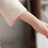 Chinese Traditional Dress Fresh and Elegant Daily Cheongsam Waist-High Ruqun Flower Embroidery