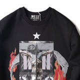 GVC Hoodie 952 Flame Pattern Fashion Cotton Sweater for Men and Women
