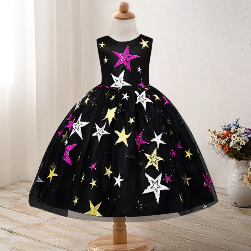 Toddler Girls Sequin Gown Dress Children's Dress XINGX Embroidery Flower Princess Dress XINGX Girls Kids Dress Girl Dress
