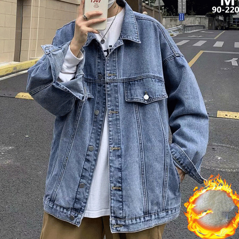 Men Denim Jacket Autumn Denim Jacket Men's Spring and Autumn Coat