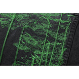 Arrow Denim Jacket Jean Coat Letter Arrow Washed Distressed Men's Denim Jacket Coat Owt